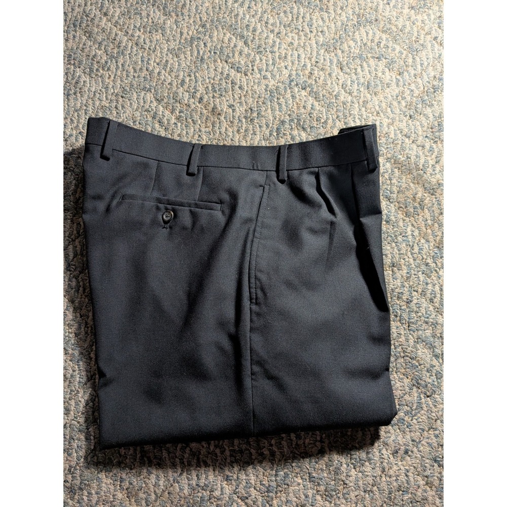 Lauren Ralph Lauren Total Comfort Mens Pleated Cuffed Dress Pants Black 37 Waist